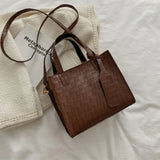Soft Leather Shoulder Bag Autumn Square Solid Crossbody