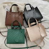 Soft Leather Shoulder Bag Autumn Square Solid Crossbody