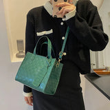 Soft Leather Shoulder Bag Autumn Square Solid Crossbody