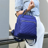 Casual Ladies Multifunctional Backpack Diamond Lattice Women Shoulder Bag