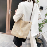 Casual Straw Tote Handbag Large Capacity Women Shoulder Bag