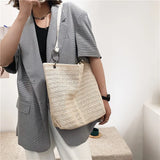 Casual Straw Tote Handbag Large Capacity Women Shoulder Bag
