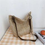 Casual Straw Tote Handbag Large Capacity Women Shoulder Bag