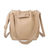 Vintage PU Leather Bucket Bag Women Shoulder Bags Large Capacity