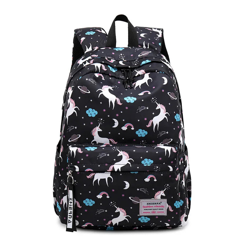 Kids Waterproof Nylon Shoulder Bag Girls School Backpack