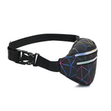 Colorful Laser Sports PU Leather Waist Bag for Men and Women