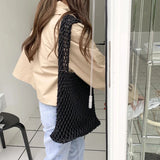 Cotton Thread Knit Women Handbag Ladies Net Hollow Out Tote Bag