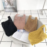 Cotton Thread Knit Women Handbag Ladies Net Hollow Out Tote Bag