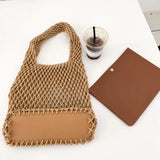 Cotton Thread Knit Women Handbag Ladies Net Hollow Out Tote Bag