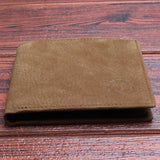 Crazy Horse Leather Men Wallets Vintage Wallet For Cowboy Top Thin