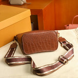 Crocodile Crossbody Bag for Women Shoulder Bag PU Leather Bucket Handbag
