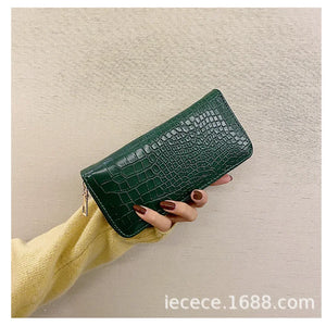 Crocodile Pattern Clutch Women's Wallet Long Zip Wallet Purse