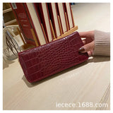 Crocodile Pattern Clutch Women's Wallet Long Zip Wallet Purse
