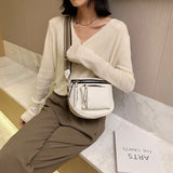 Soft Leather Crossbody Bag for Ladies Zipper Shoulder Strap