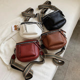 Soft Leather Crossbody Bag for Ladies Zipper Shoulder Strap