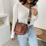 Soft Leather Crossbody Bag for Ladies Zipper Shoulder Strap