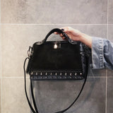 Studded Crossbody Bag for Women Leather Shoulder Handbag