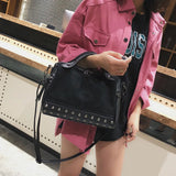 Studded Crossbody Bag for Women Leather Shoulder Handbag