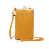 Crossbody Bag Touch Screen Cell Phone Purse Metal Leather Shoulder Strap Handbag