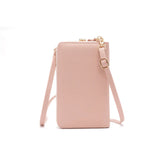 Crossbody Bag Touch Screen Cell Phone Purse Metal Leather Shoulder Strap Handbag