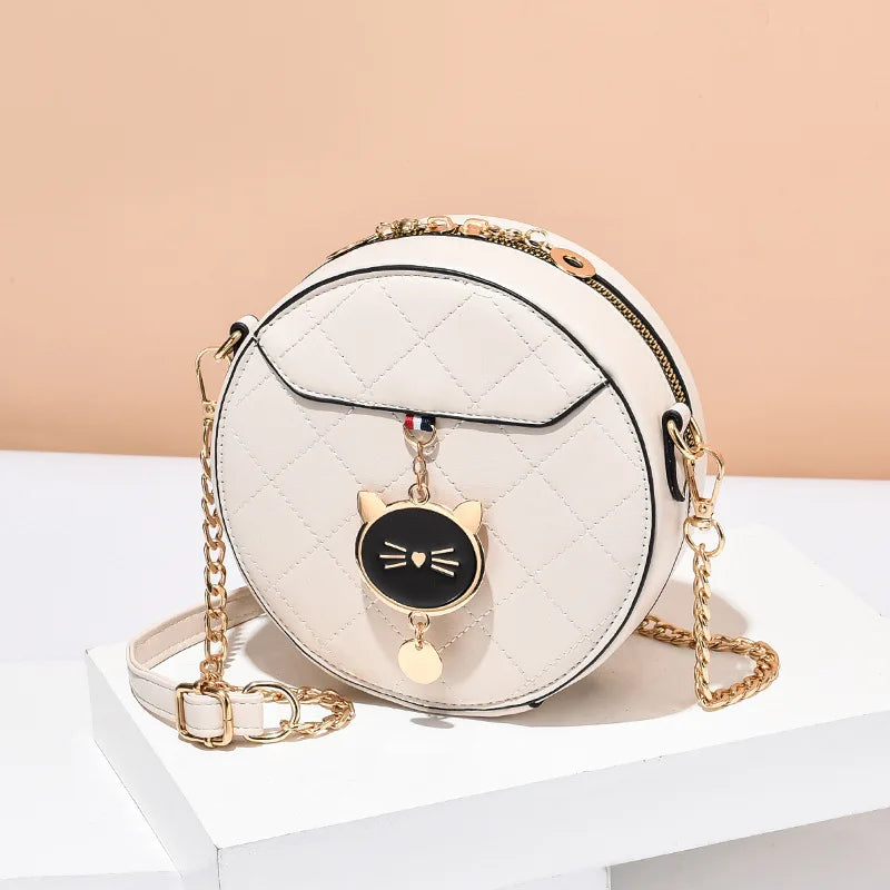 Cat Women Handbags Small Round Crossbody Messenger Bag Trending Bag