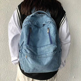 Denim Women Backpack Retro Travel Bagpack Large Capacity Backbag