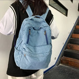 Denim Women Backpack Retro Travel Bagpack Large Capacity Backbag