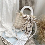 Straw Shoulder Bags Ladies Handbags Leather Handle Cross Body Beach Bags