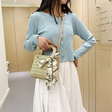 Straw Shoulder Bags Ladies Handbags Leather Handle Cross Body Beach Bags