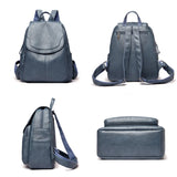 Women Pu Leather Backpack Large Capacity School Bags for Girls