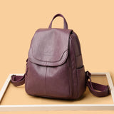 Women Pu Leather Backpack Large Capacity School Bags for Girls