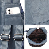 Women Pu Leather Backpack Large Capacity School Bags for Girls