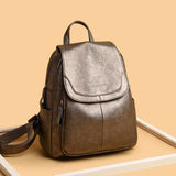 Women Pu Leather Backpack Large Capacity School Bags for Girls