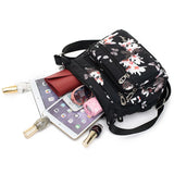 Women Flower Butterfly Printed Waterproof Nylon Shoulder Bags