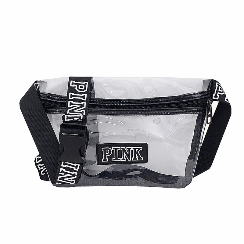 Transparent Pink Fanny Pack Girl Heuptas Waist Bag Waterproof