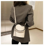 Shoulder Handbag Bucket Ruffle Cross Chain Messenger Inner Bag