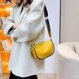 Women's Cowhide Leather Crossbody Saddle Bag