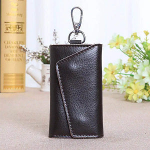 100% Cow Leather Key Wallet Car Key Case Zipper Holder