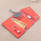 100% Cow Leather Key Wallet Car Key Case Zipper Holder