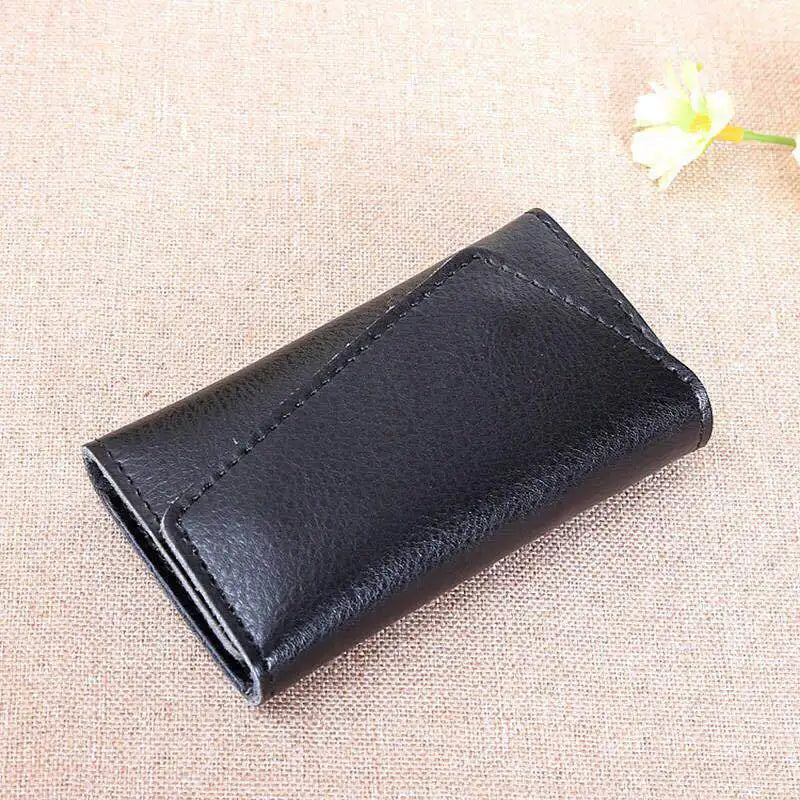 100% Cow Leather Key Wallet Car Key Case Zipper Holder