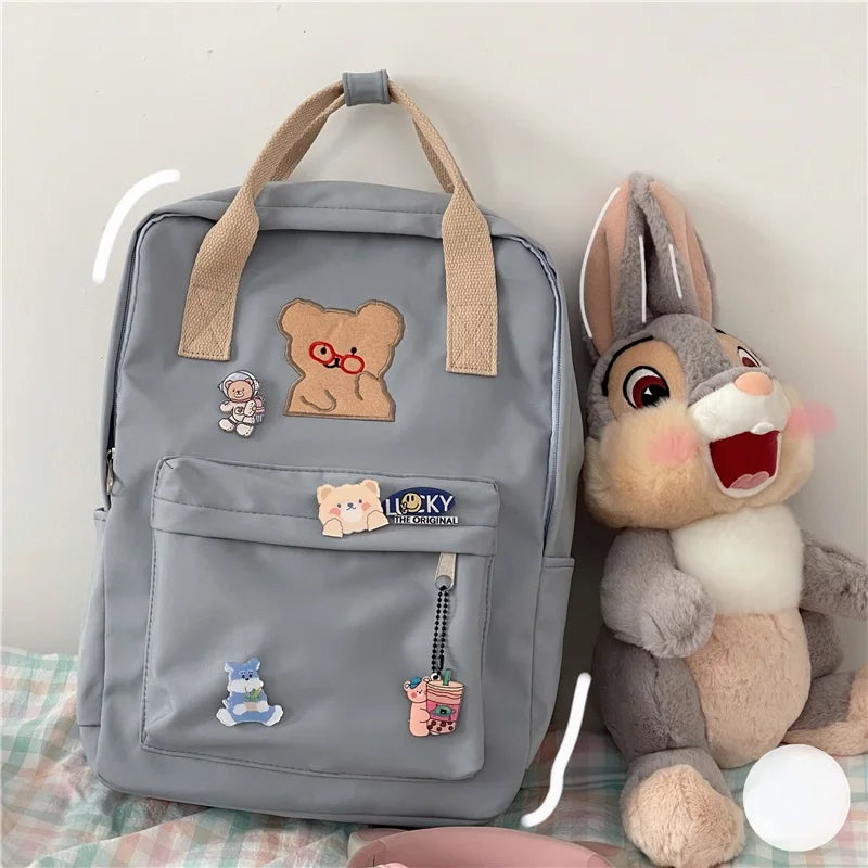 Canvas Women Candy Colors Shoulder Bag School Bag for Teenager