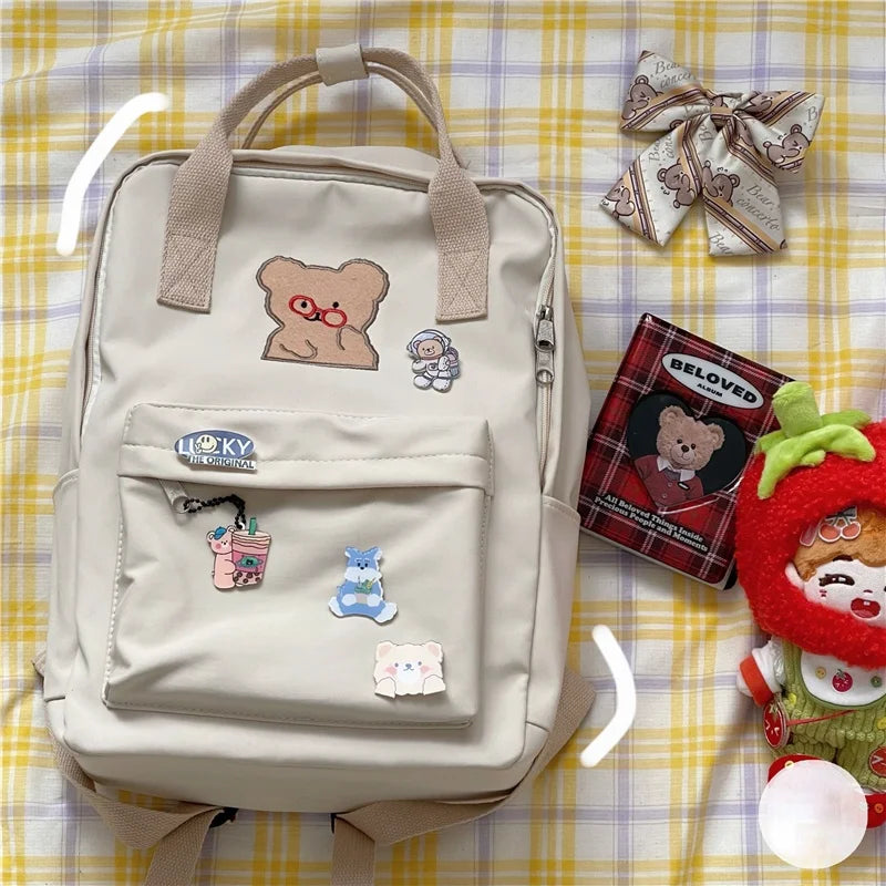 Canvas Women Candy Colors Shoulder Bag School Bag for Teenager