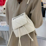 Women PU Leather Shoulder Bag Small Bagpack Female Ladies School Backpack