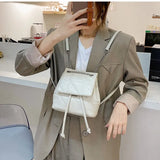 Women PU Leather Shoulder Bag Small Bagpack Female Ladies School Backpack