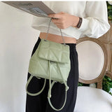 Women PU Leather Shoulder Bag Small Bagpack Female Ladies School Backpack