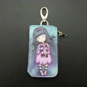 Leather Key Wallet Car Key Case Zipper Holder