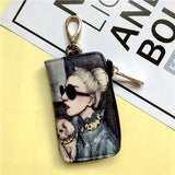 Leather Key Wallet Car Key Case Zipper Holder