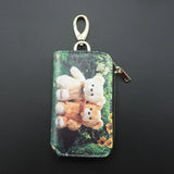 Leather Key Wallet Car Key Case Zipper Holder