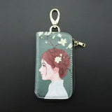 Leather Key Wallet Car Key Case Zipper Holder