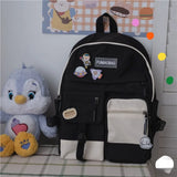 Casual Canva Women Backpack Candy Colors Shoulder Bag for Teenager Girls